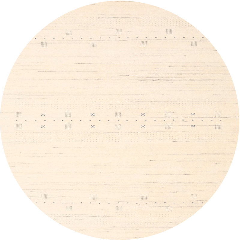 Tapis contemporain beige clair, Rond 8 pi x 8 pi