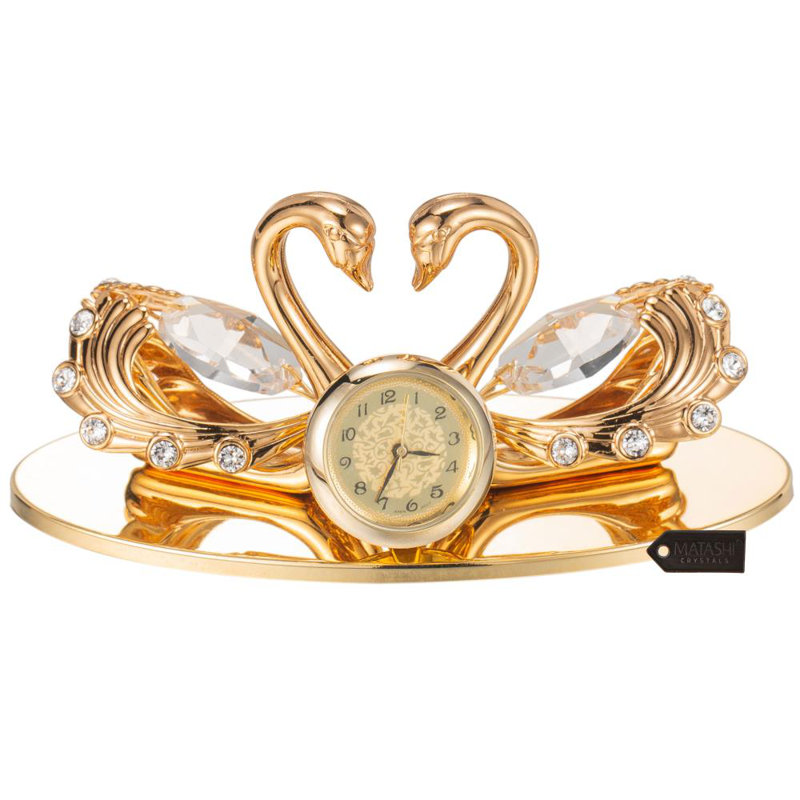 Figurine d’horloge de table figurine-plateau swans Naughton