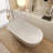 Oval Solid Surface Bathtub, Freestanding Soaking Bathtub-111988032