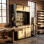 Armoire de rangement pour outils en bois massif Amald