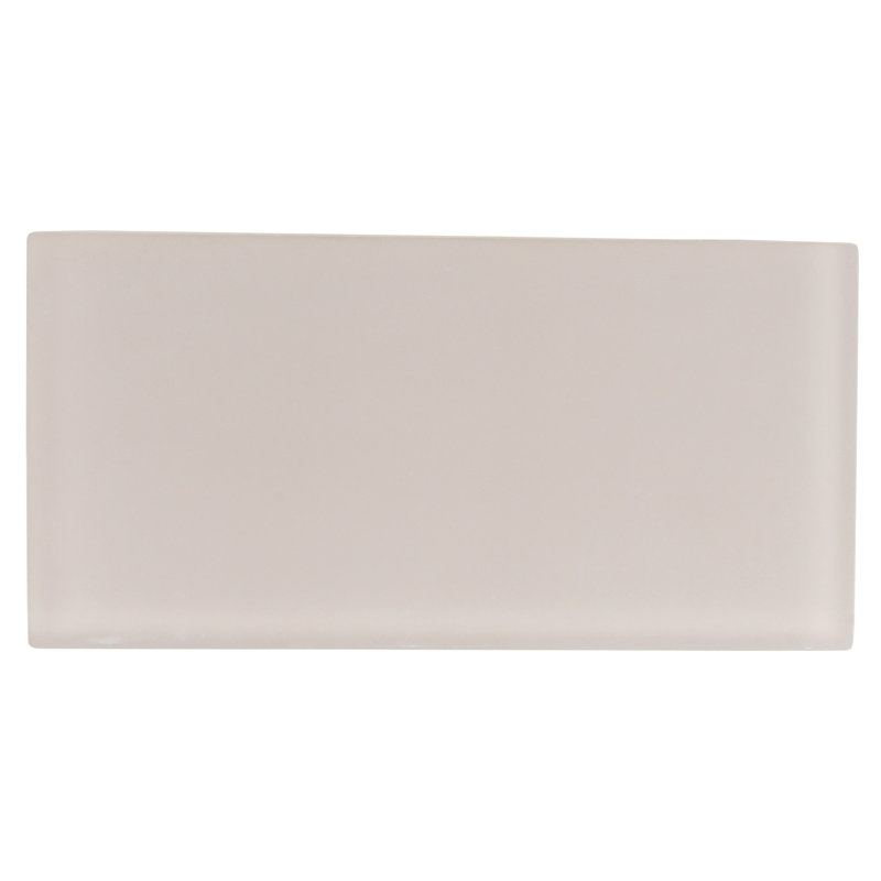 3"X 6" Matte Finished Glass Subway Tile, Warm Greige