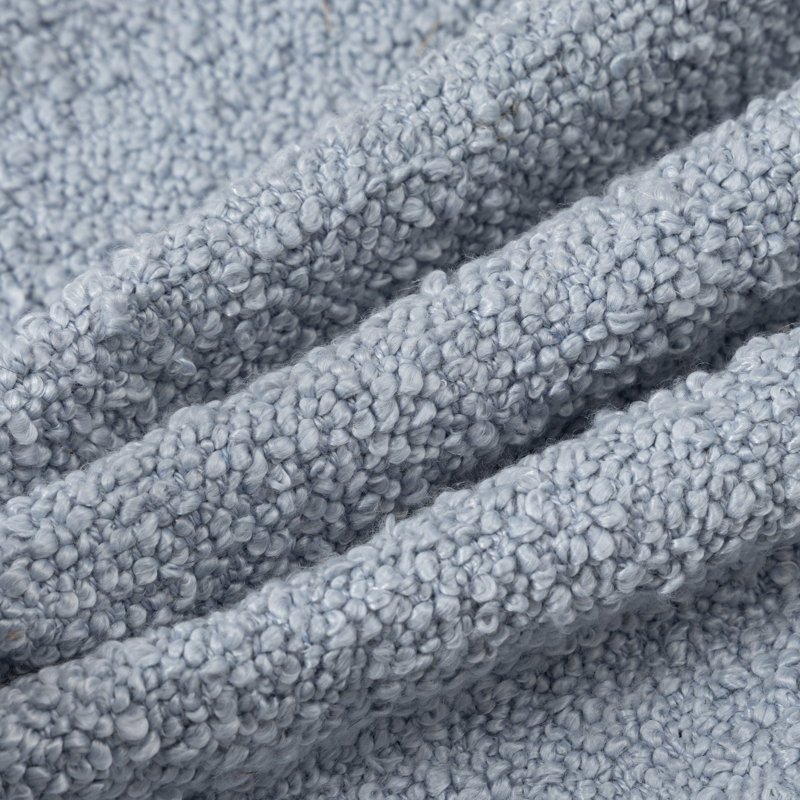 Boucle Mid-Century Modern Boucle Throw Pillow, Grey, 24"H x 24"W, Polyester/Polyfill