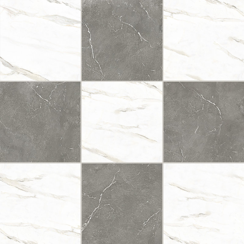Carrelage pour mur et plancher Ravenna, Blanc / Gris