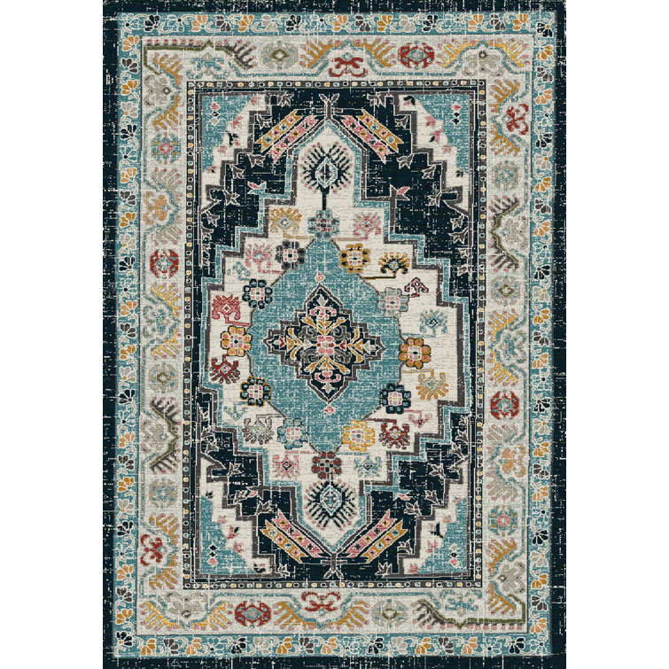 Tapis beige / bleu Lavertue