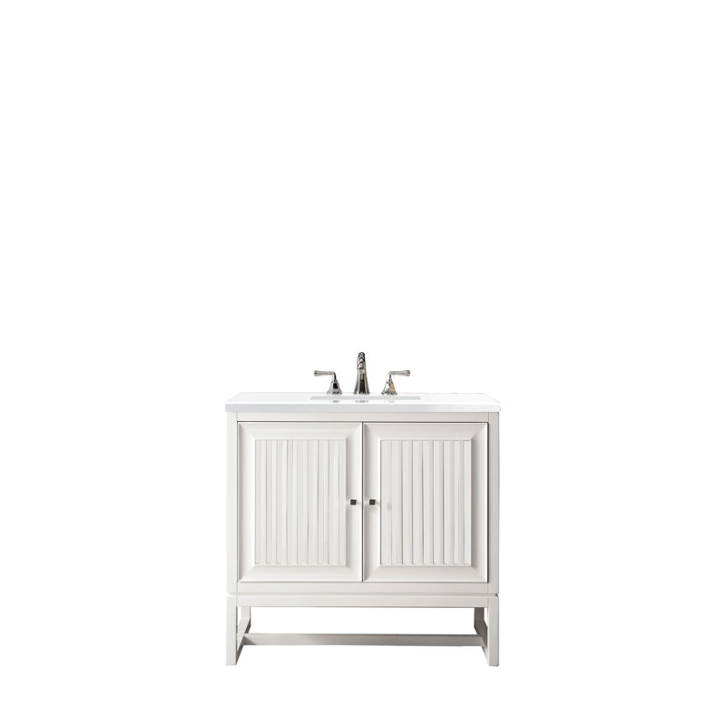 Athens 36'' W Single Vanity, Ethereal Noctis, 8" Widespread, Glossy White