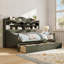 Lit de jour simple rétro avec 2 tiroirs de rangement et tablette de tête de lit Retro-1660123737