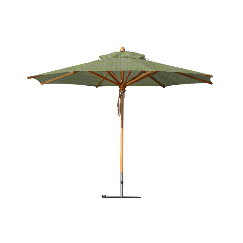 Safari 11.5' Round Umbrella, Square Metal w/ wheels+2.25" Stainless Steel Tube, 99.6" H x 137" W x 137" D, Tuscany
