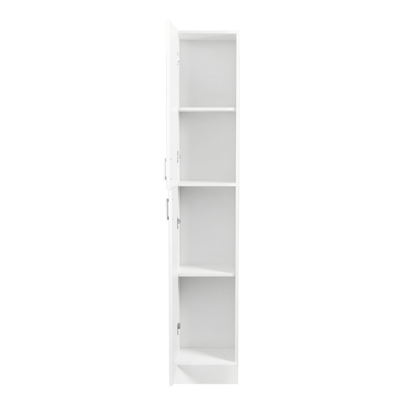 Armoire autoportante avec tablettes réglables et deux portes, Blanc