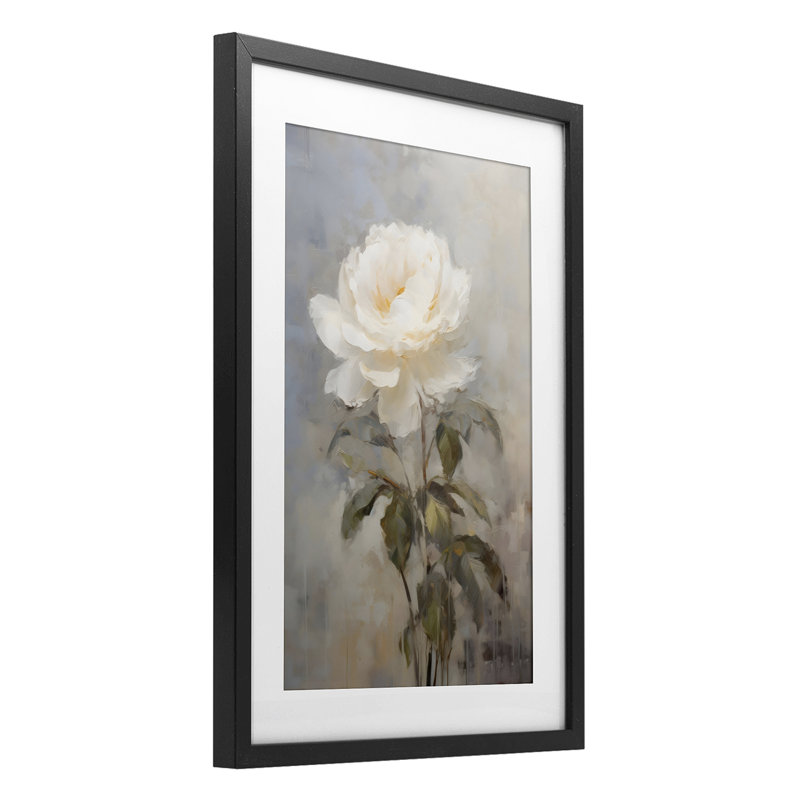 «Rose pâle», reproduction encadrée sous verre, design par LSR Creative Studio, H 20 po x l 14 po, Cadre noir minuit