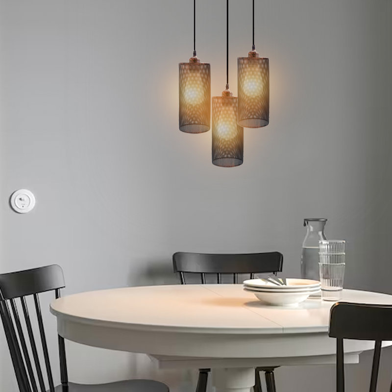 Tonnele 3 - Light Cluster Pendant, Rustic Red