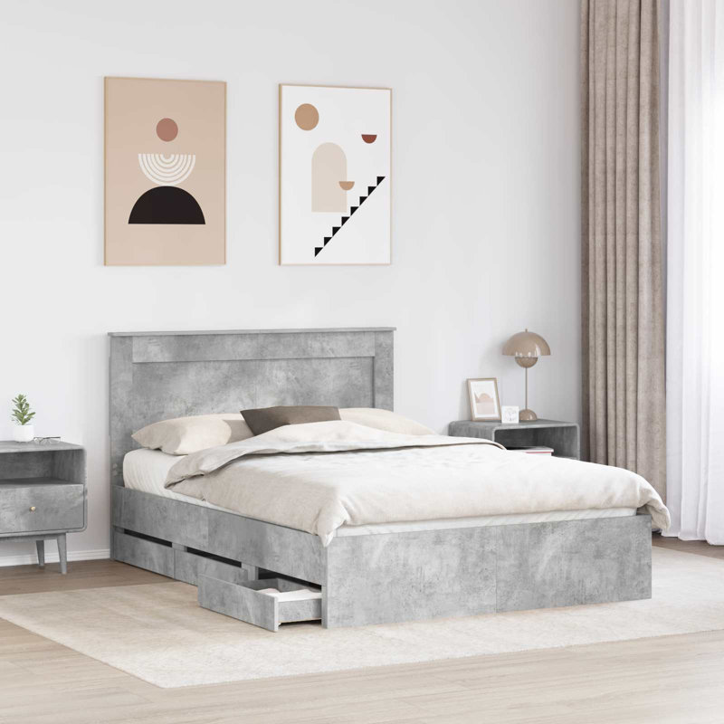 Bed Frame, Kingsize (5'), Concrete Grey
