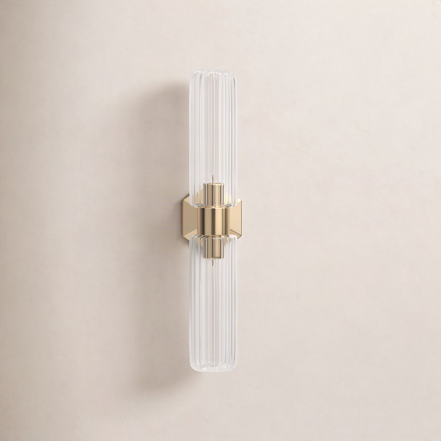 Abigail 2 Light Glass Dimmable Armed Sconce, Aged Brass