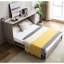 Armoire-lit convertible, gris, avec espace de rangement, matelas et rangement pratique gris, bouchon en mousse souple