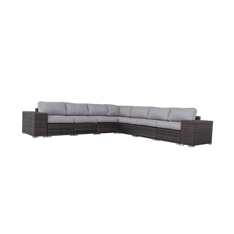 Minnesota Fully Assembled 9 Piece Sectional Seating Group With Cushions, Espresso