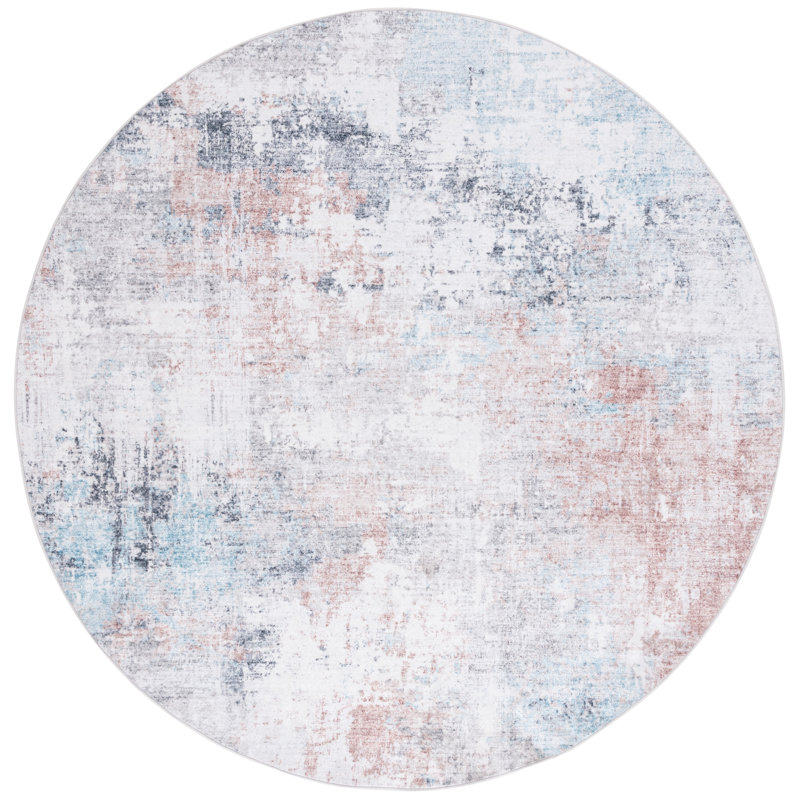 Svanborg Monica Performance Machine Washable Abstract Rug, Round 6'