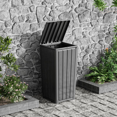 23 Gallon Waterproof Wood Grain Trash Bin