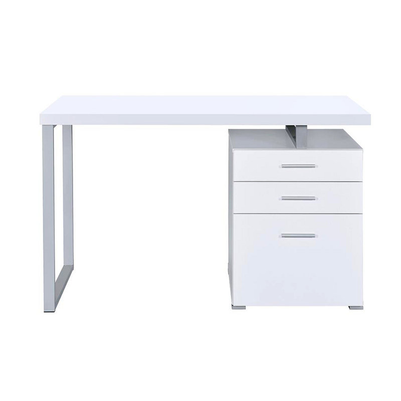 Writing Desk, White/Silver