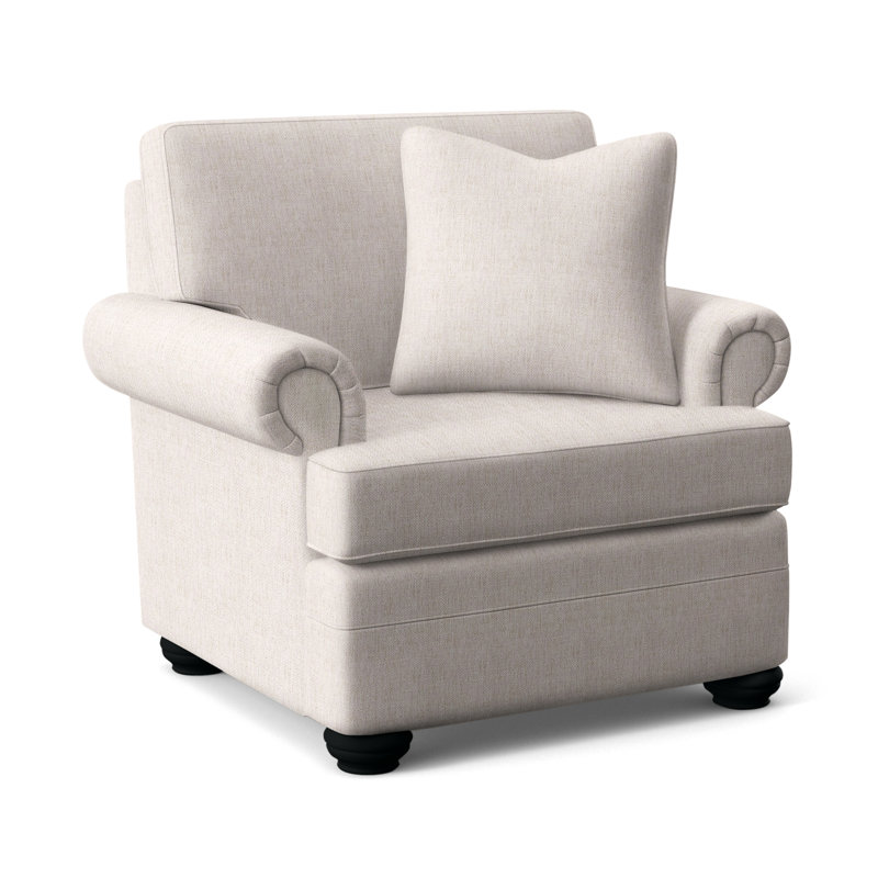 Fauteuil de 38 po de large Bradbury, Brown Geometric, 0456-33, Finition noire