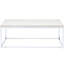 Table basse élégante avec ornement en chêne et base rectangulaire de style traîneau