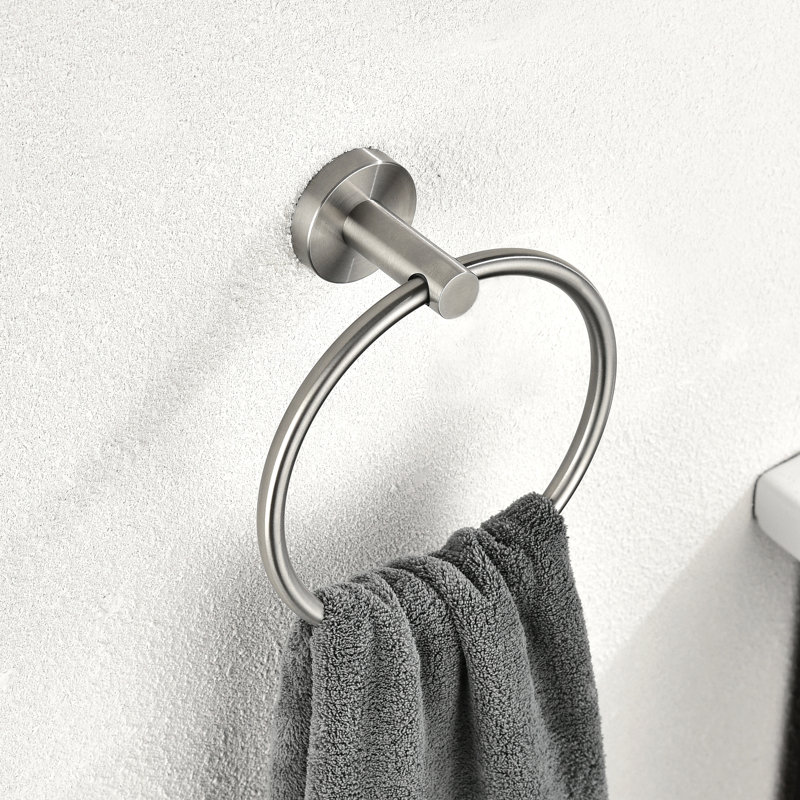 Ensemble de 5 supports à serviettes pour salle de bain, Nickel brossé