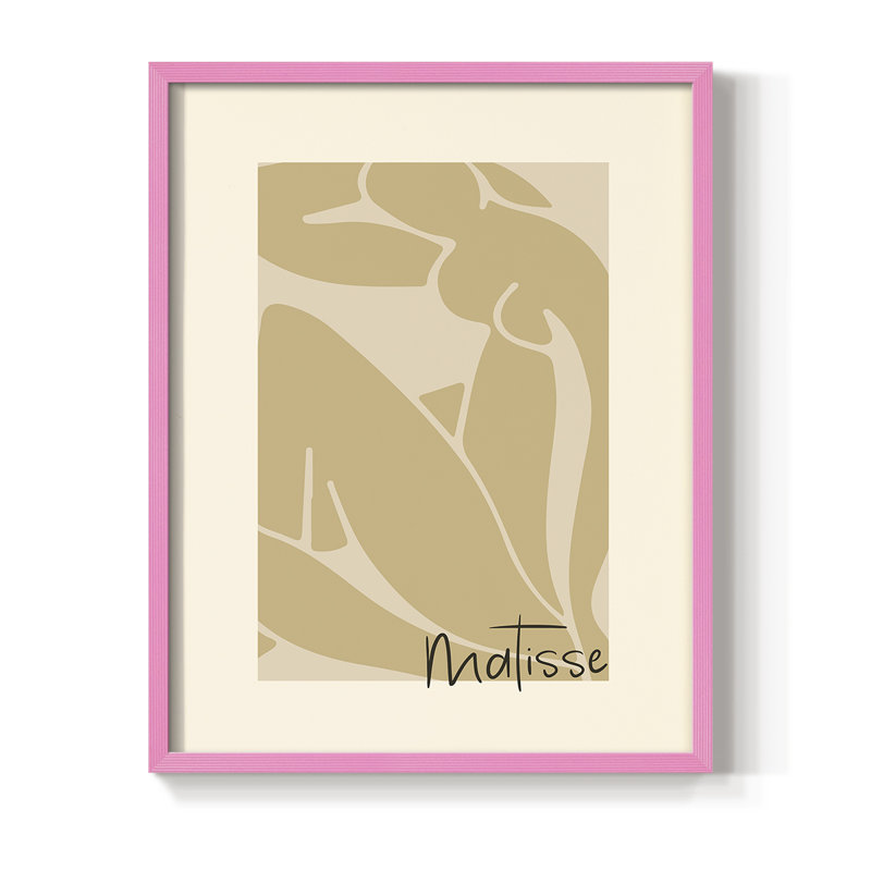 Matisse CECV, reproduction encadrée - bois massif, Rose, H 10 po x l 8 po