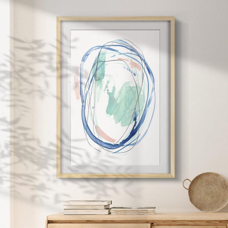 Right Round I -Framed Print, Natural, 25.5" H x 17.5" W