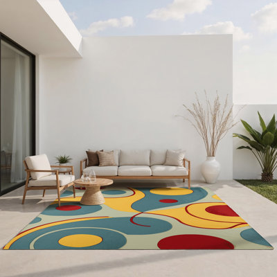 Tapis intérieur et extérieur Retro Loop