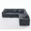 Ensemble de canapé modulaire surdimensionné surdimensionné, canapé en L, velours côtelé, rembourré, assise profonde, 5 places, 5 coussins décoratifs et 6 coussins de dossier, salon, appartement, gris