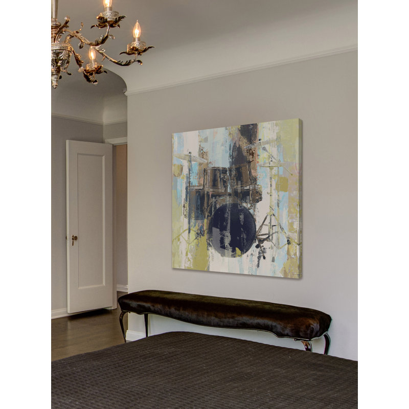 "Bluebird Drum" Print on Wrapped Canvas, 32" H x 32" W x 1.5" D