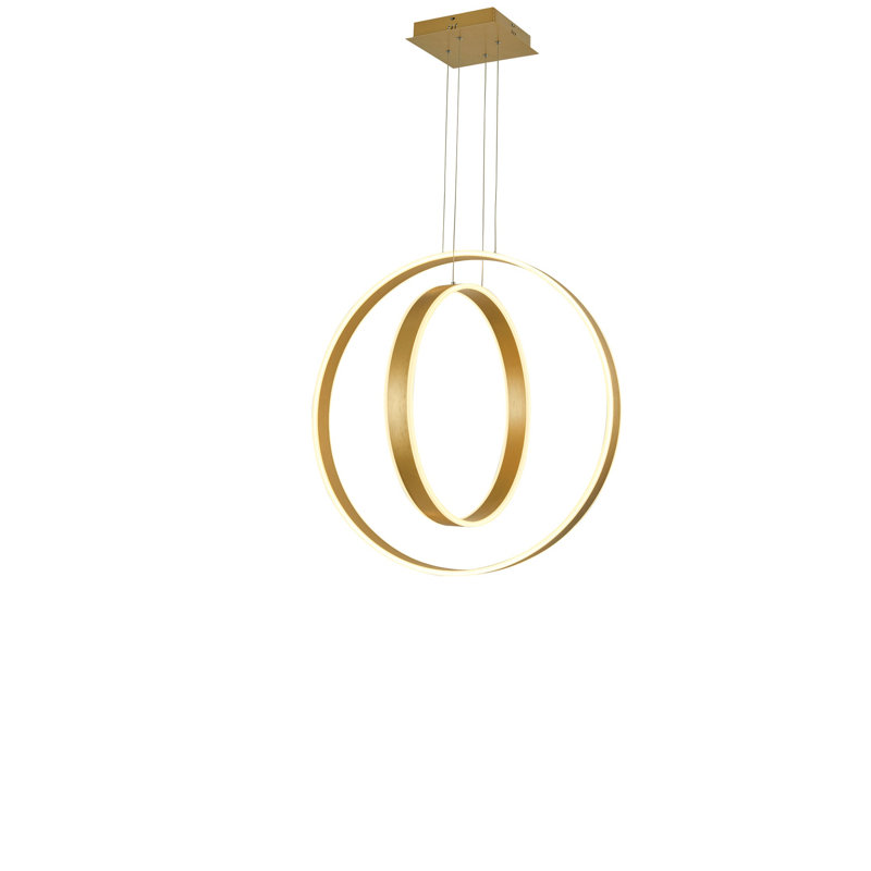 Luminaire suspendu en chrome Thumprints Aria, H 24 po x l 24 po x P 16 po, Chrome chrome