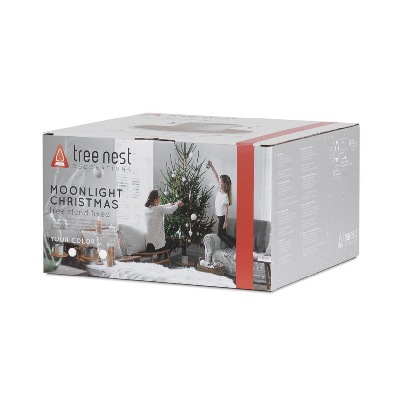 Moonlight Christmas Tree Stand Resin Live Tree Stand For Max. Tree Height Under 6 Ft., White