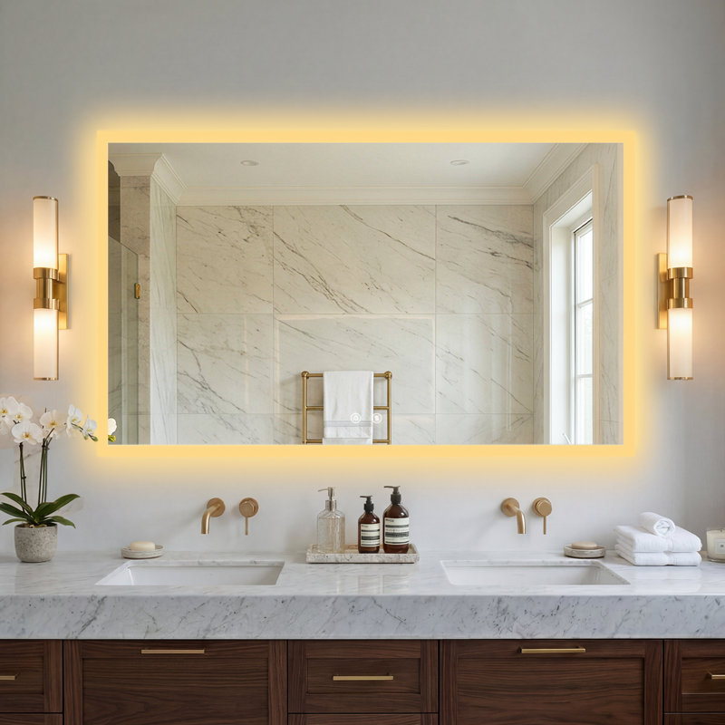 Backlit Led Wall Mirror, 70 cm H x 120 cm W