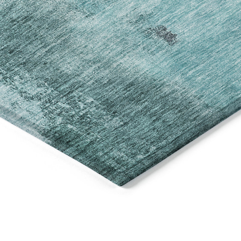 Addison Red Abstract Synthetic Washable 3' x 5' Rug