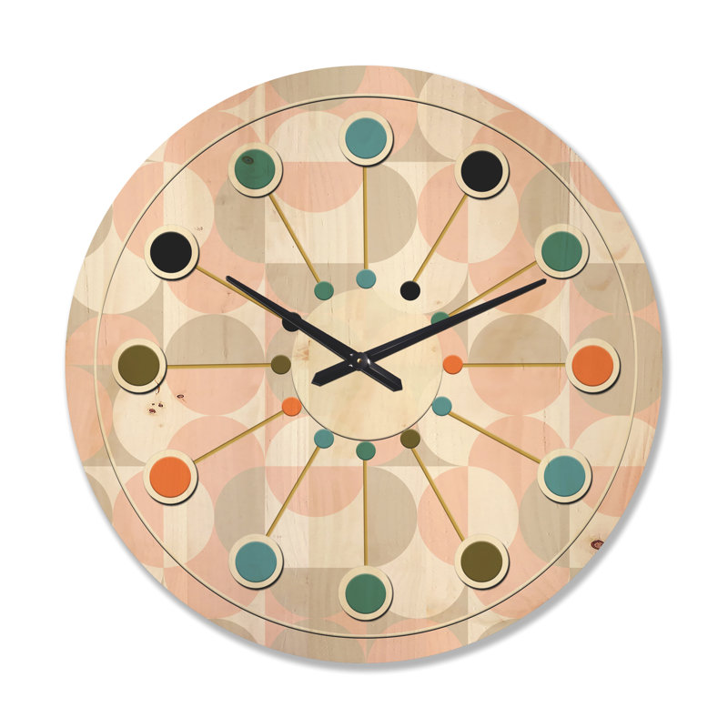 Horloge murale circulaire en bois III, Grand