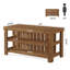 Table de bar en bois massif de 63 po avec tablettes de rangement et grand plan de travail, armoire à café Farmhouse pour bar à domicile, cuisine, salle à manger