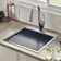Workstation Marine Grade Topmount 21" L x 20" W Drop-In Kitchen Sink with Sink Grid and Drain Assembly