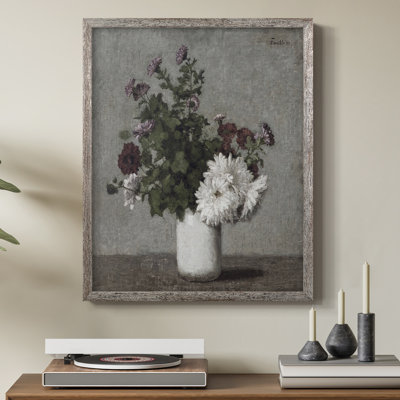 Impression florale vintage encadrée Lxxvii - bois massif