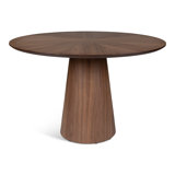 Modern Brazilian Mona Wooden Top Round Dining Table