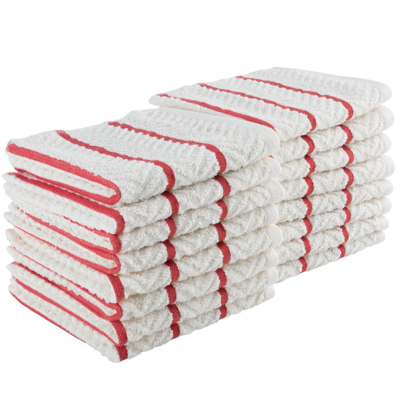 Linges à vaisselle - Paquet de 16 - Linges à vaisselle 12 x 12 po pour laver la vaisselle, frotter, sécher et désordonner tous les jours - Linges de cuisine en coton doux et absorbants - Ensembles de torchons de cuisine de Lavish Home