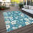Ensa Teal Washable Indoor-Outdoor Rug - -1575265398