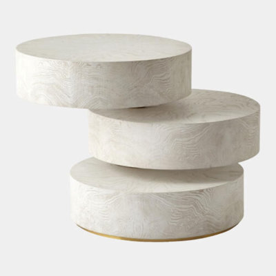 Pivot Side Table-White 21"H x 21"W x 21"D End Table