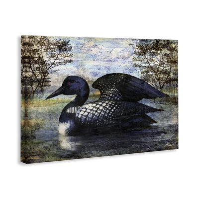 "Loon in Rustic Pond", art mural sur toile par Paul Brent