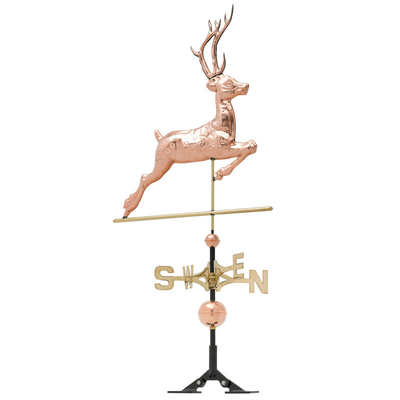 Copper Deer Weathervane, Polished