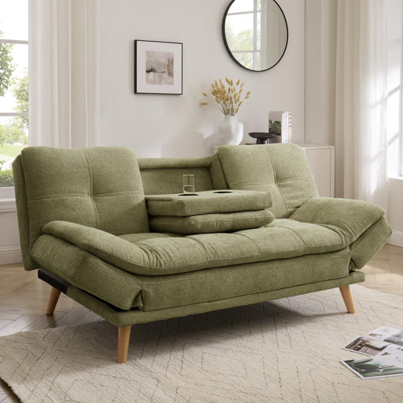 Roman 3 Seater Sofa Bed, Green