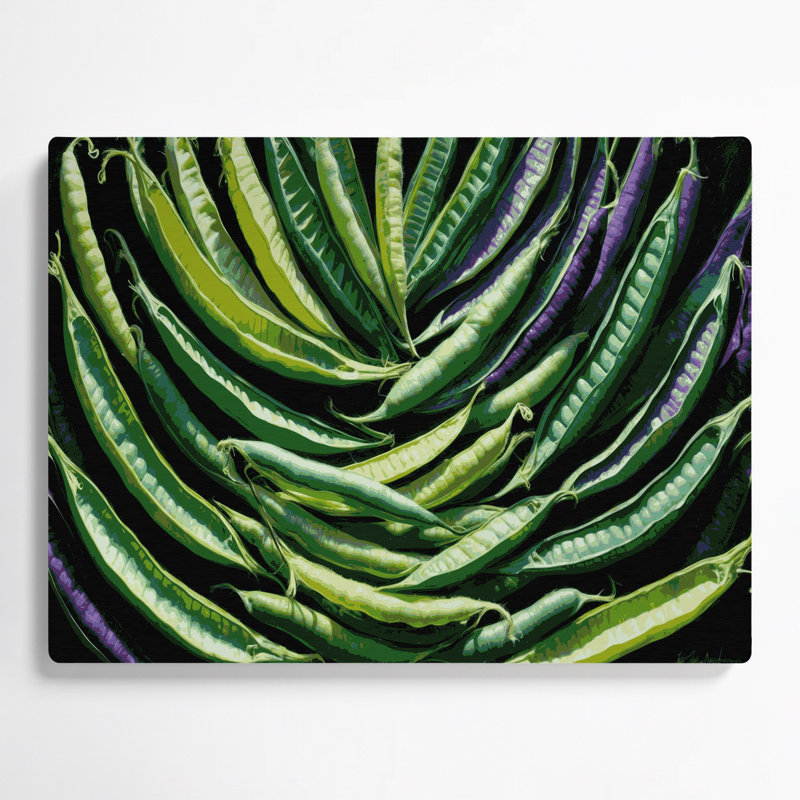 Art mural en métal légumes haricots à oreilles gris, H 11 po x l 14 po
