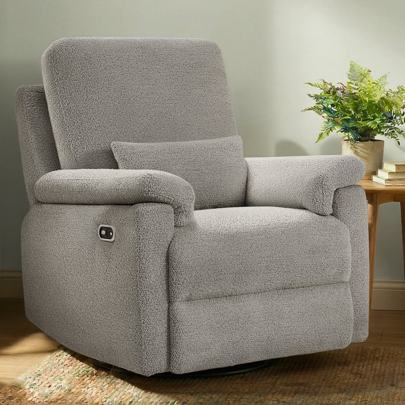 Fauteuil oscillant pivotant et inclinable électrique avec veilleuse Little Seeds Bellamy, Mist