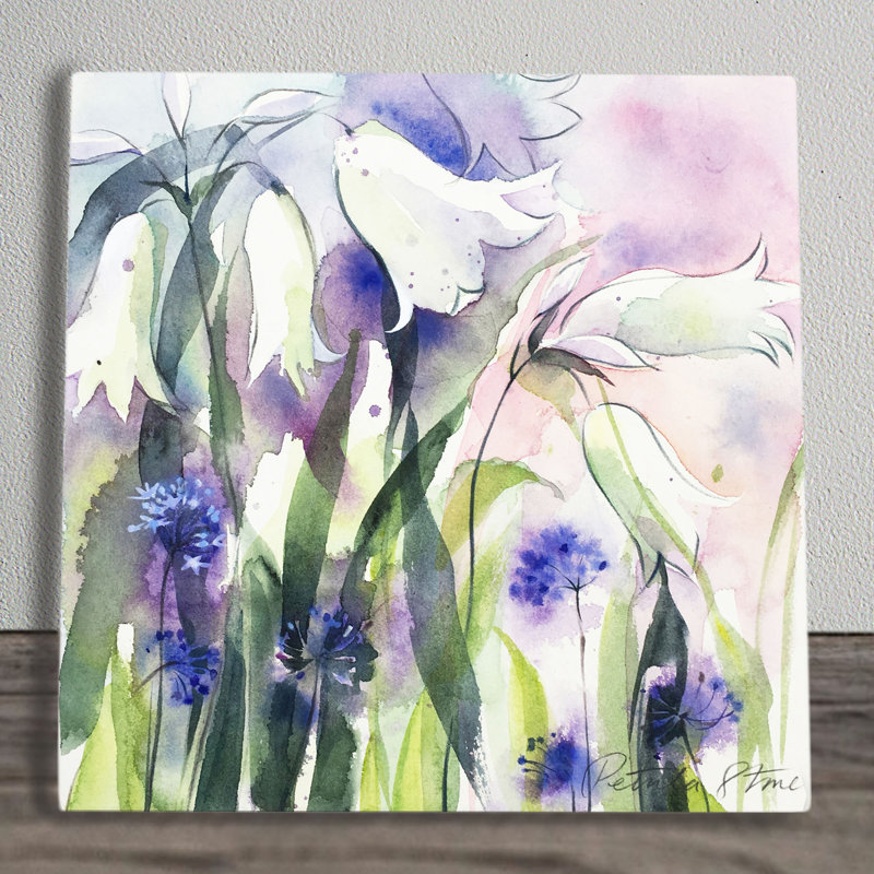 P.STONE Traditional Plants & Flowers Wall Decor on Ceramic