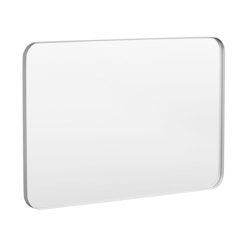 Cozy Design Tempered Glass Framed Wall-Mounted Bathroom Vanity Mirror, Silver, 32" x 48", Rectangle