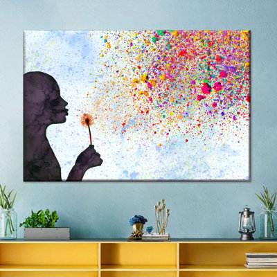 Pissenlit coloré sur toile
