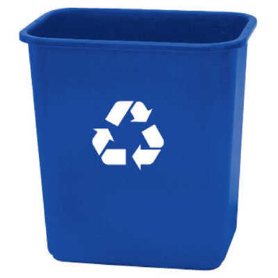 Plastic Open Recycling Bin - 7 Gallons